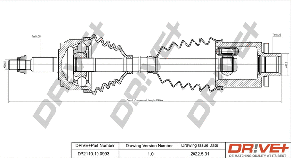 Arbre de transmission Dr!ve+ DP2110.10.0993