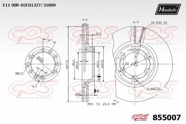 Disque de frein MAXTECH 855007