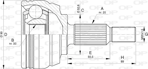 Jeu de joints, arbre de transmission OPEN PARTS CVJ5749.10