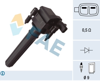 Bobine d'allumage FAE 80492