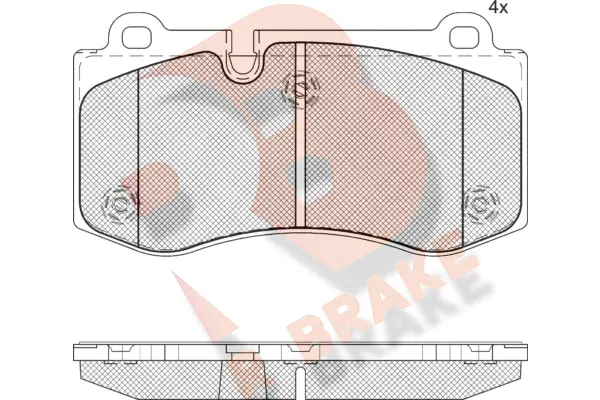 Kit de plaquettes de frein, frein à disque R BRAKE RB1796-071