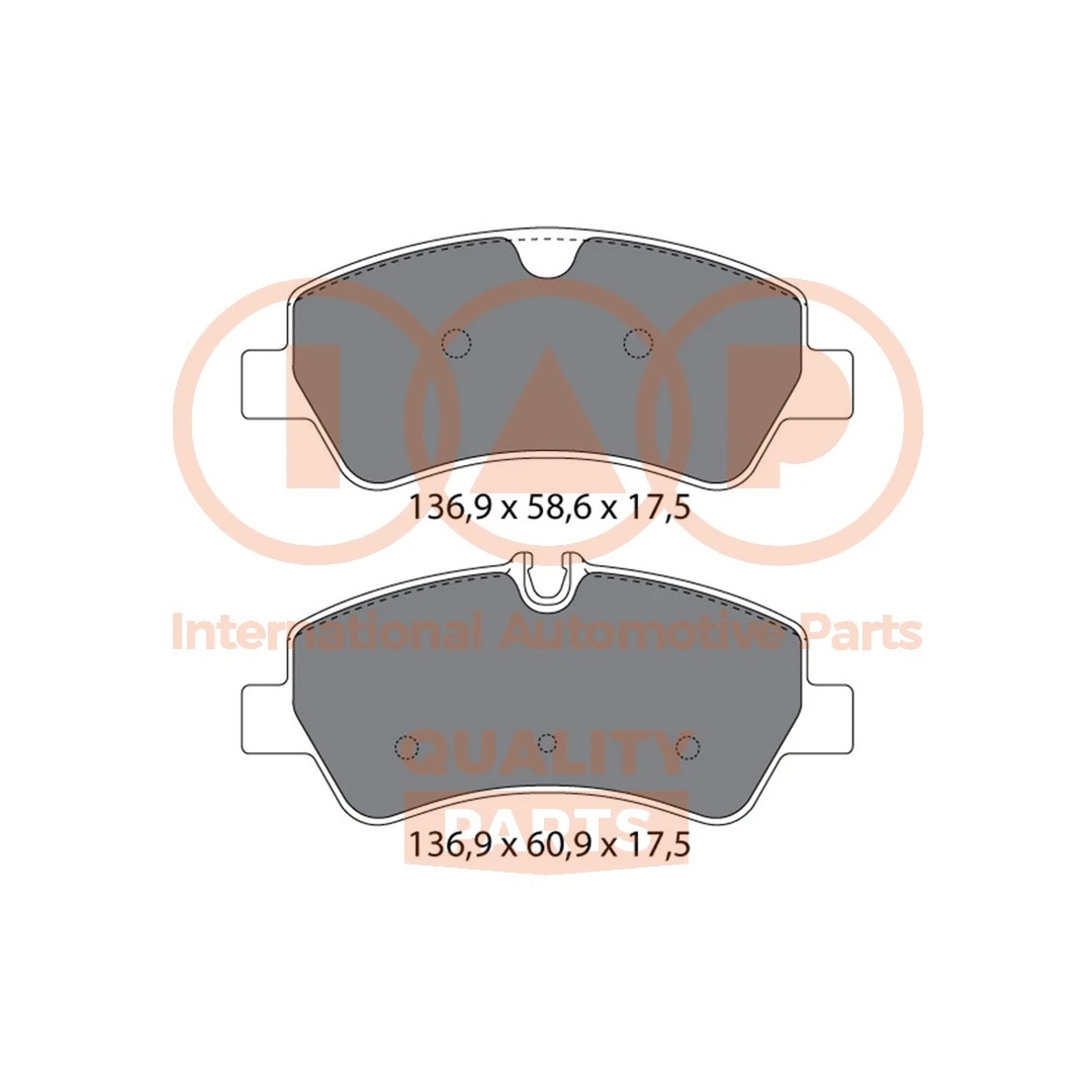 Kit de plaquettes de frein, frein à disque IAP QUALITY PARTS 704-04051