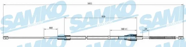 Tirette à câble, frein de stationnement SAMKO C0809B
