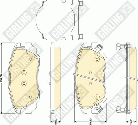 Kit de plaquettes de frein, frein à disque GIRLING 6117829