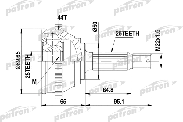 Jeu de joints, arbre de transmission PATRON PCV1370