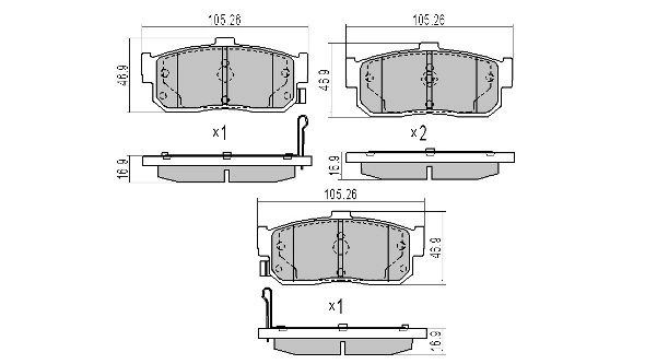 Kit de plaquettes de frein, frein à disque FREMAX FBP-1593
