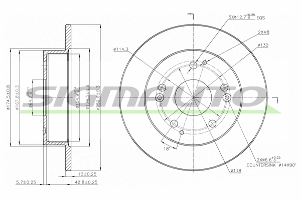 Disque de frein SIGMAUTO DBB861S
