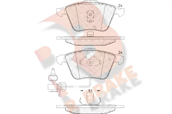 Kit de plaquettes de frein, frein à disque R BRAKE RB1531