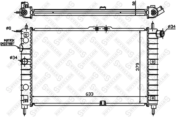 Radiateur, refroidissement du moteur STELLOX 10-25015-SX