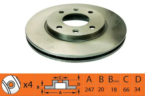 Disque de frein SB BR42108T