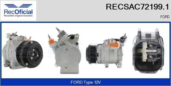 Compresseur, climatisation RECOFICIAL RECSAC72199.1