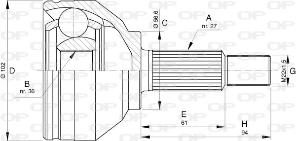 Jeu de joints, arbre de transmission OPEN PARTS CVJ5740.10
