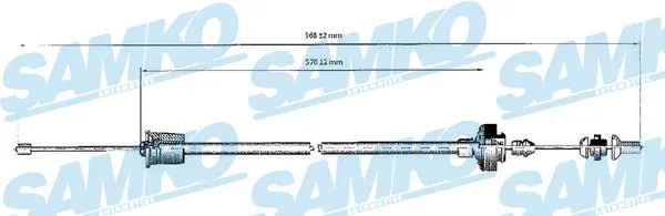 Tirette à câble, commande d'embrayage SAMKO C0208C