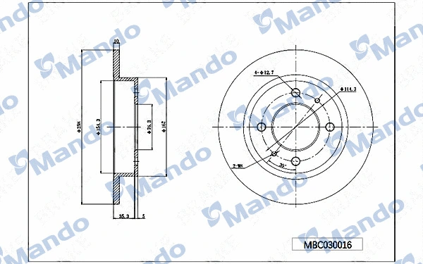 Disque de frein MANDO MBC030016