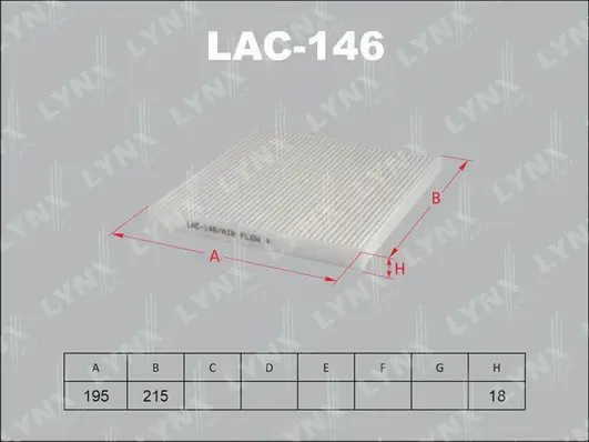 Filtre, air de l'habitacle LYNXAUTO LAC-146