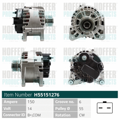 Alternateur HOFFER H55151276