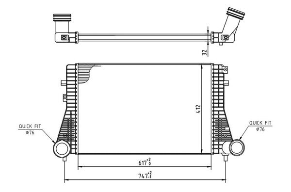 Refroidisseur d'air de suralimentation HART 607 412