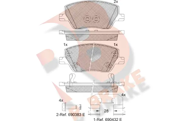 Kit de plaquettes de frein, frein à disque R BRAKE RB2275