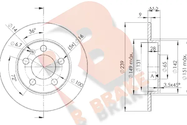 Disque de frein R BRAKE 78RBD25311