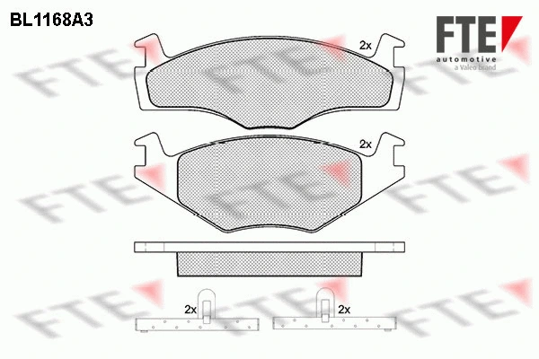Kit de plaquettes de frein, frein à disque FTE 9010046