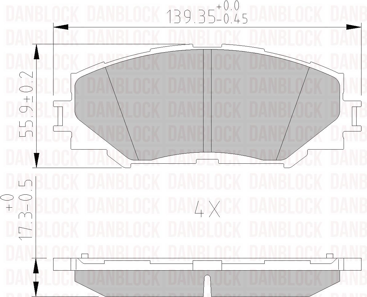 Kit de plaquettes de frein, frein à disque DANBLOCK DB 510499