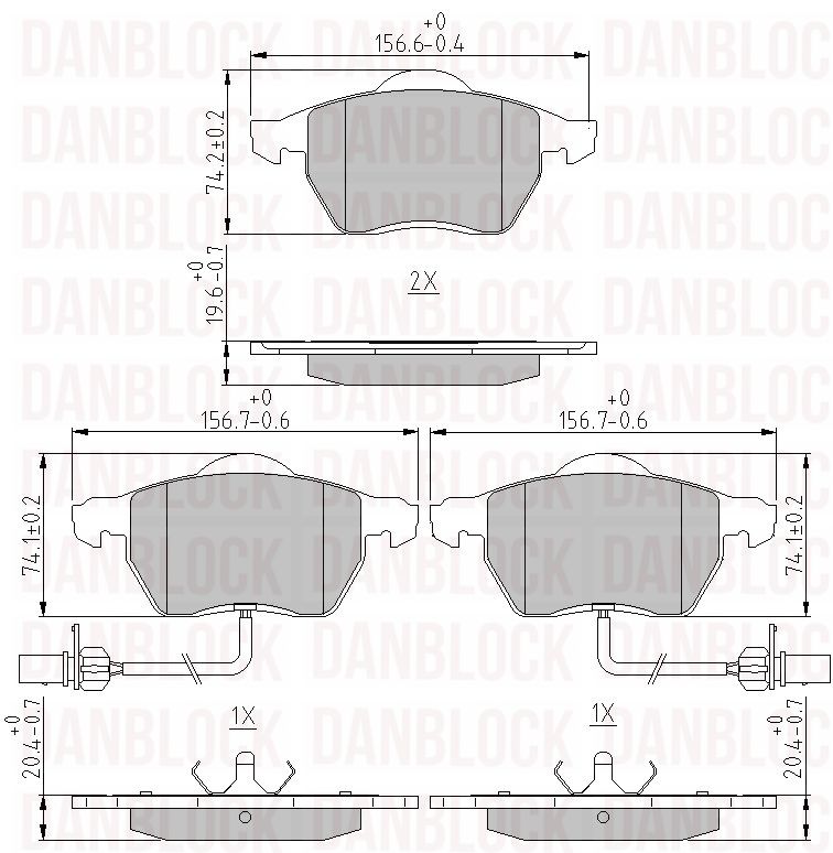 Kit de plaquettes de frein, frein à disque DANBLOCK DB 510243
