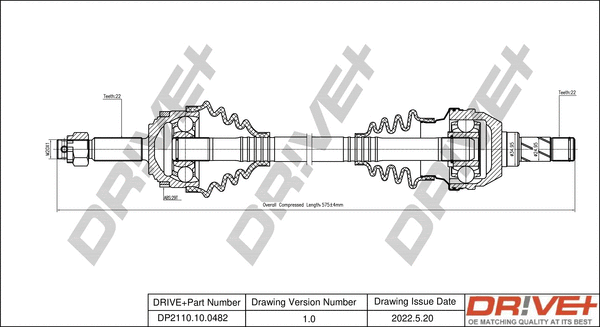 Arbre de transmission Dr!ve+ DP2110.10.0482