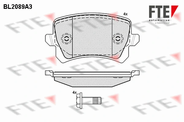 Kit de plaquettes de frein, frein à disque FTE 9010673