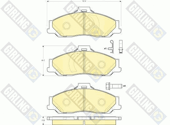 Kit de plaquettes de frein, frein à disque GIRLING 6133539