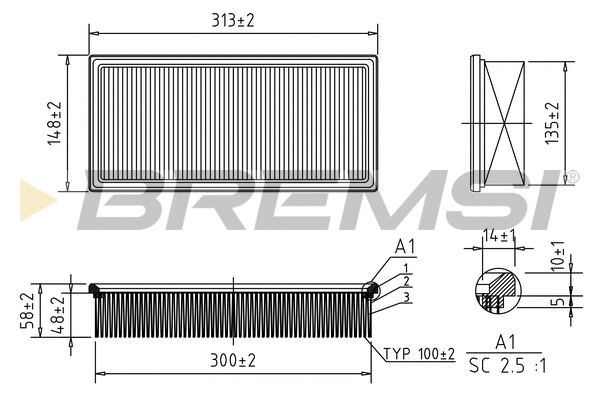 Filtre à air BREMSI FA1369