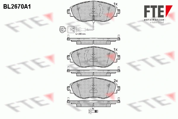 Kit de plaquettes de frein, frein à disque FTE 9010905