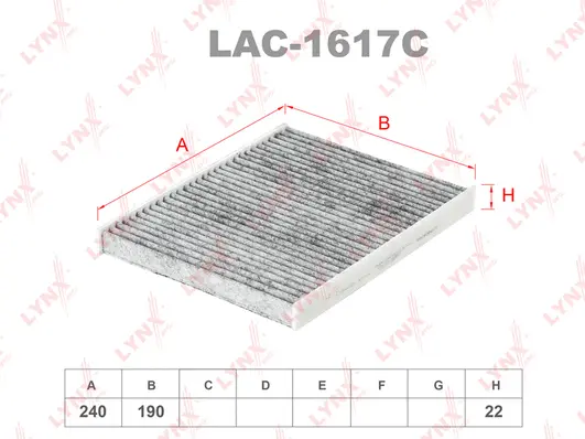 Filtre, air de l'habitacle LYNXAUTO LAC-1617C