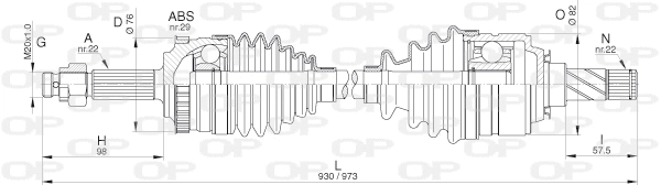 Arbre de transmission OPEN PARTS DRS6307.00