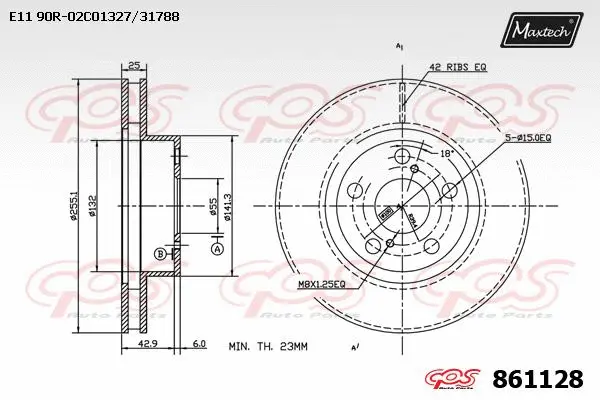 Disque de frein MAXTECH 861128