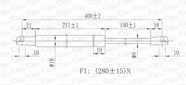 Vérin, capot-moteur OPEN PARTS GSR6186.00