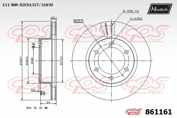 Disque de frein MAXTECH 861161