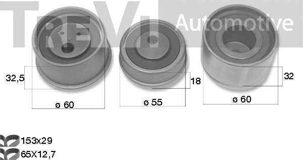 Kit de courroie crantée TREVI AUTOMOTIVE KD1484