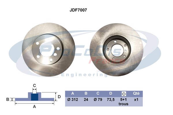 Disque de frein PROCODIS FRANCE JDF7007