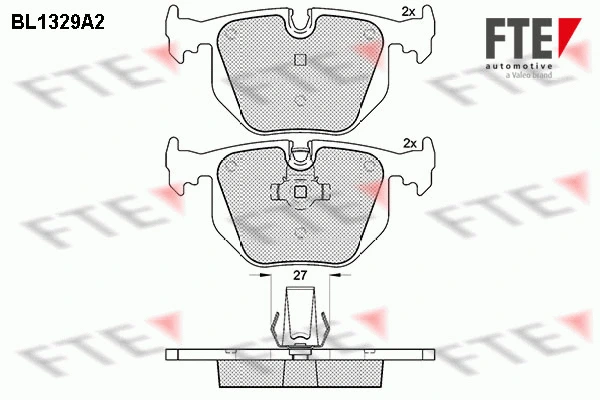 Kit de plaquettes de frein, frein à disque FTE 9010122