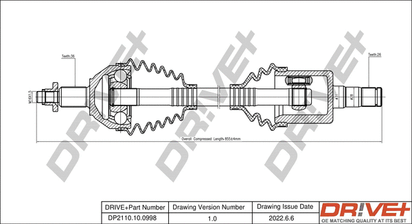 Arbre de transmission Dr!ve+ DP2110.10.0998