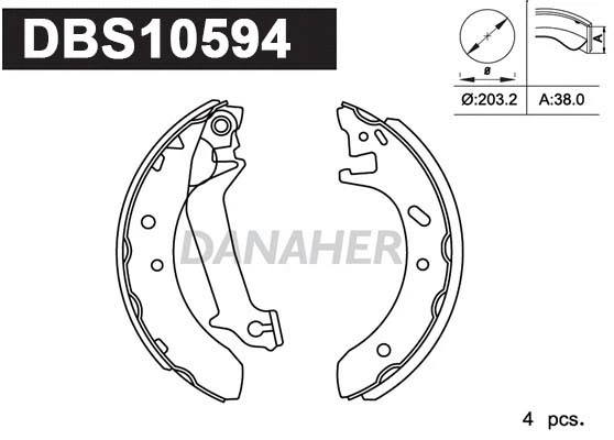 Jeu de mâchoires de frein DANAHER DBS10594