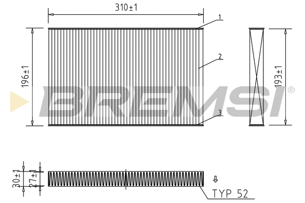 Filtre, air de l'habitacle BREMSI FC1549