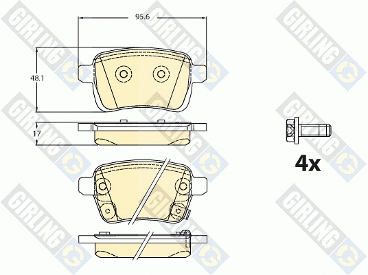 Kit de plaquettes de frein, frein à disque GIRLING 6120931