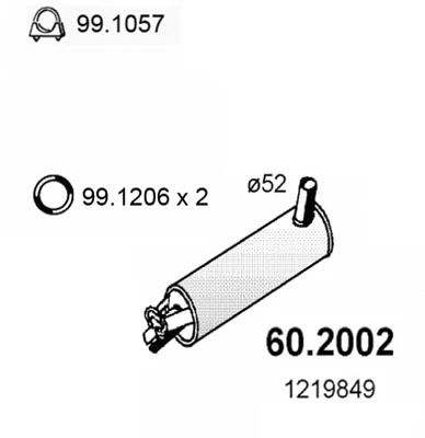 Silencieux avant ASSO 60.2002