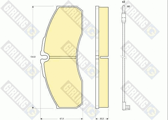Kit de plaquettes de frein, frein à disque GIRLING 6116109