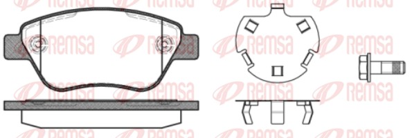 Kit de plaquettes de frein, frein à disque REMSA 0858.30