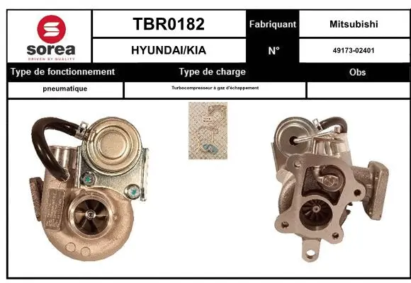 Turbocompresseur, suralimentation EAI TBR0182