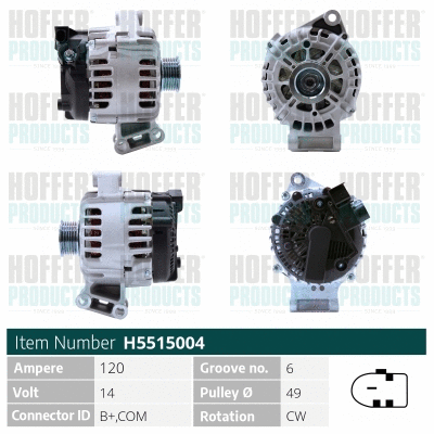 Alternateur HOFFER H5515004