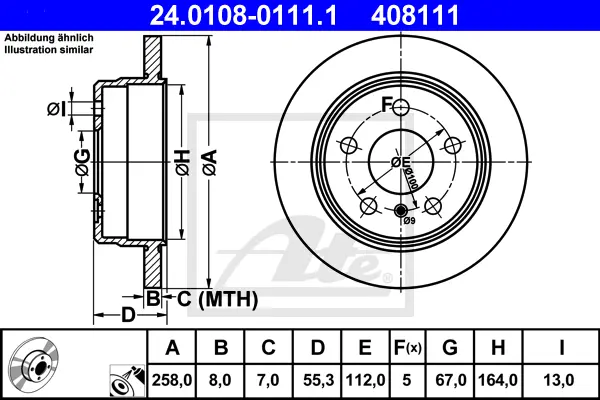 Disque de frein ATE-APAC 24.0108-0111.1