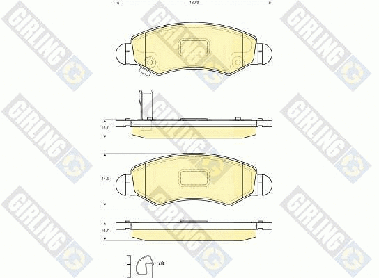 Kit de plaquettes de frein, frein à disque GIRLING 6133634